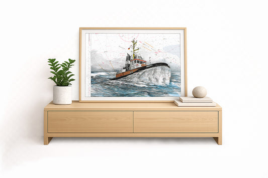 Schlepper Bugsier 19 – Kunstdruck von Gero Klemke