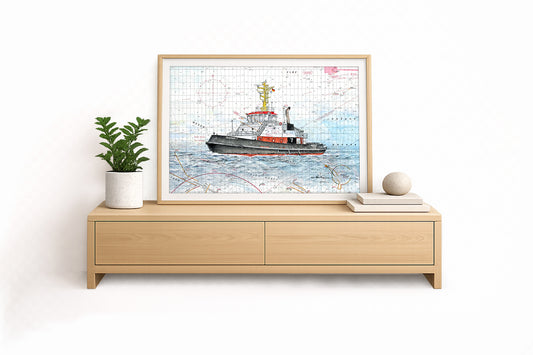 Schlepper Bugsier 7 – Kunstdruck von Gero Klemke