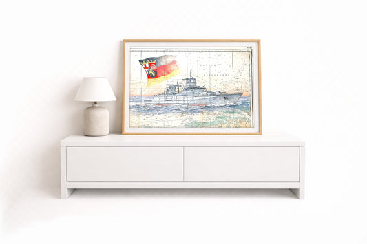 F225 Fregatte Rheinland-Pfalz – Kunstdruck von Gero Klemke