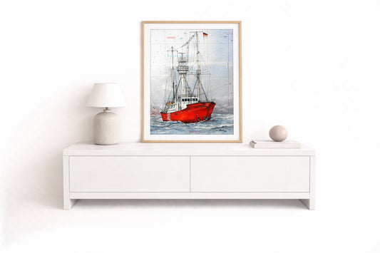 Feuerschiff Kiel – Kunstdruck von Gero Klemke