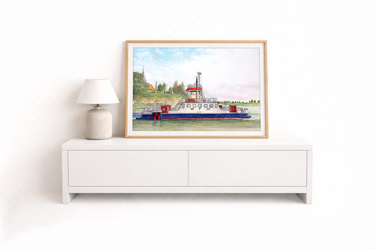 Fähre 2 Sehestedt – Kunstdruck von Gero Klemke