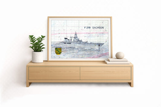 F219 Fregatte Sachsen – Kunstdruck von Gero Klemke
