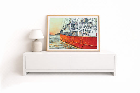 Feuerschiff im Ruhestand – Kunstdruck von Gero Klemke