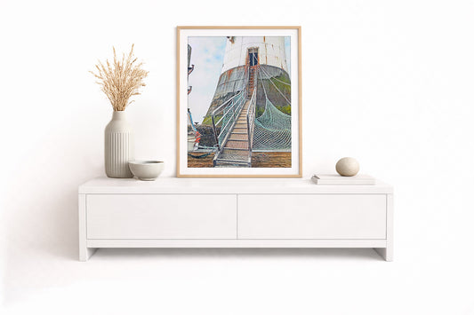Leuchtturm Roter Sand Gangway – Kunstdruck von Gero Klemke