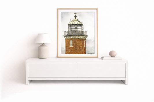 Leuchtturmkopf Cuxhaven – Kunstdruck von Gero Klemke