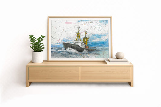 Schlepper Oceanic II – Kunstdruck von Gero Klemke