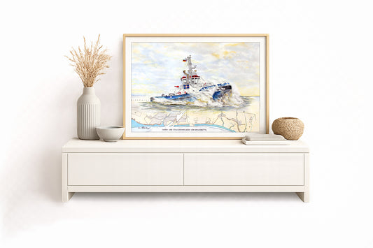 Schlepper BO Brunsbüttel – Kunstdruck von Gero Klemke