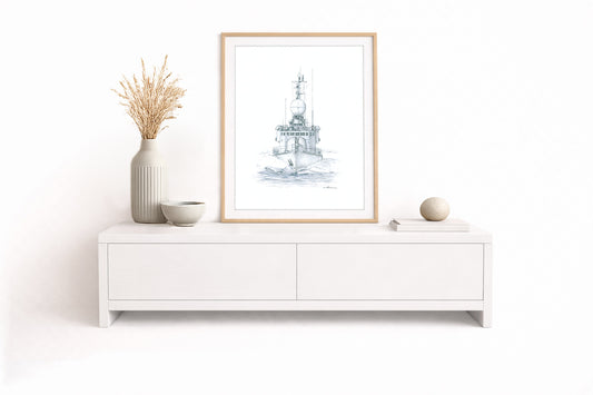 Schnellboot 143 A (Nulllage) – Kunstdruck von Gero Klemke