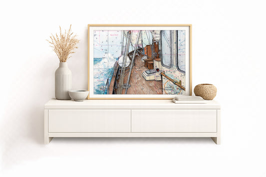 Segler „Nordwind“ – Backbord – Kunstdruck von Gero Klemke