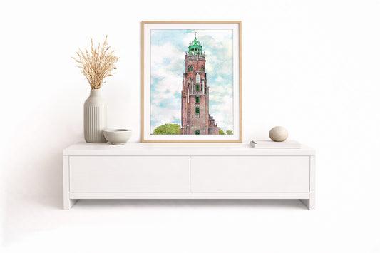 Simon-Loschen-Leuchtturm Bremerhaven – Kunstdruck von Gero Klemke