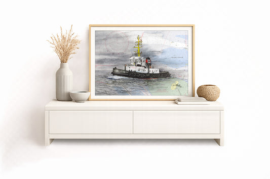 Schlepper Wulf 3 – Kunstdruck von Gero Klemke
