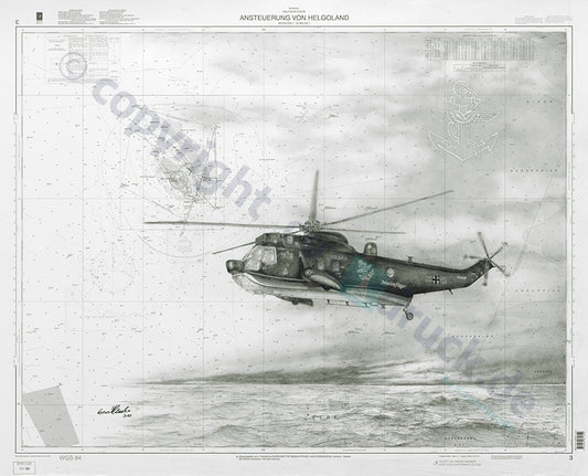 100 Jahre Marineflieger (schwarz/weiß) – Kunstdruck von Gero Klemke