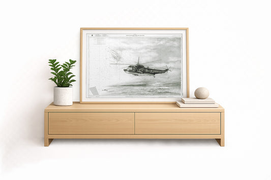 100 Jahre Marineflieger (schwarz/weiß) – Kunstdruck von Gero Klemke