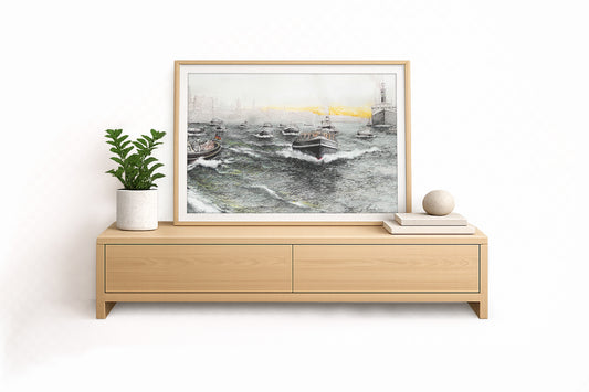 Barkassenregatta Hamburg 1936 – Kunstdruck von Gero Klemke