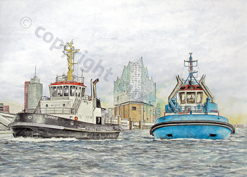 Schlepper Bugsier & Fairplay vor der Elbphilharmonie
