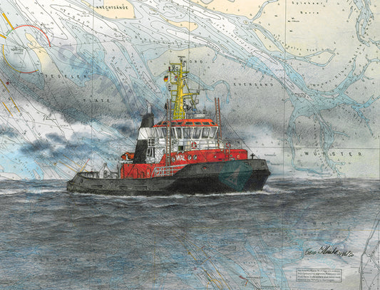 Schlepper Bugsier Wal – Kunstdruck von Gero Klemke