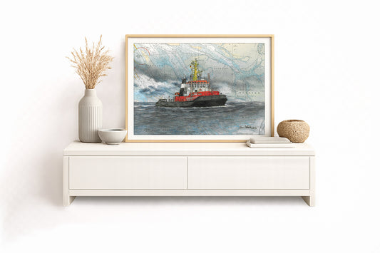 Schlepper Bugsier Wal – Kunstdruck von Gero Klemke