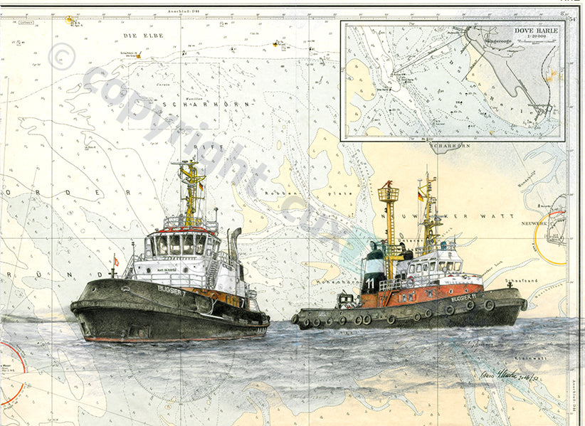 Schlepper Bugsier im Warteeinsatz