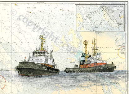 Schlepper Bugsier im Warteeinsatz