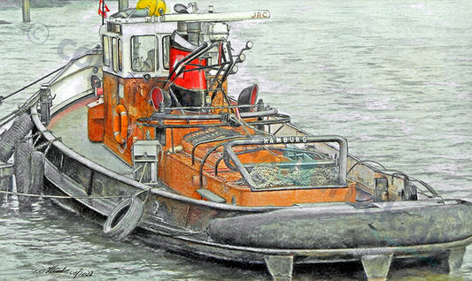 Elbschlepper – Kunstdruck von Gero Klemke