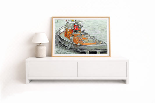 Elbschlepper – Kunstdruck von Gero Klemke