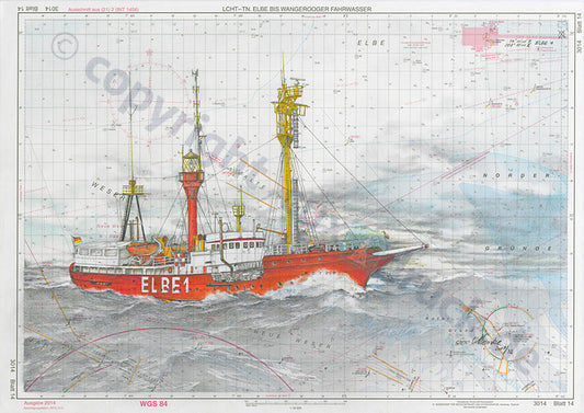 Feuerschiff Elbe 1 II – Kunstdruck von Gero Klemke