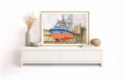 Schlepper Fairplay IX im Dock