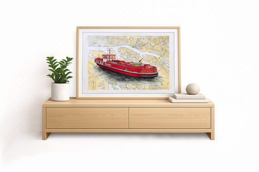 Feuerlöschboot Hamburg – Kunstdruck von Gero Klemke