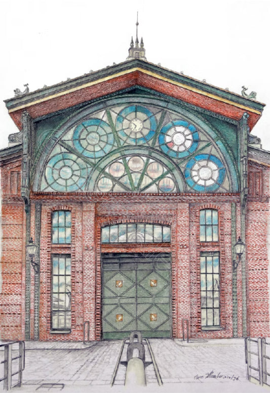 Fischauktionshalle Hamburg – Kunstdruck von Gero Klemke
