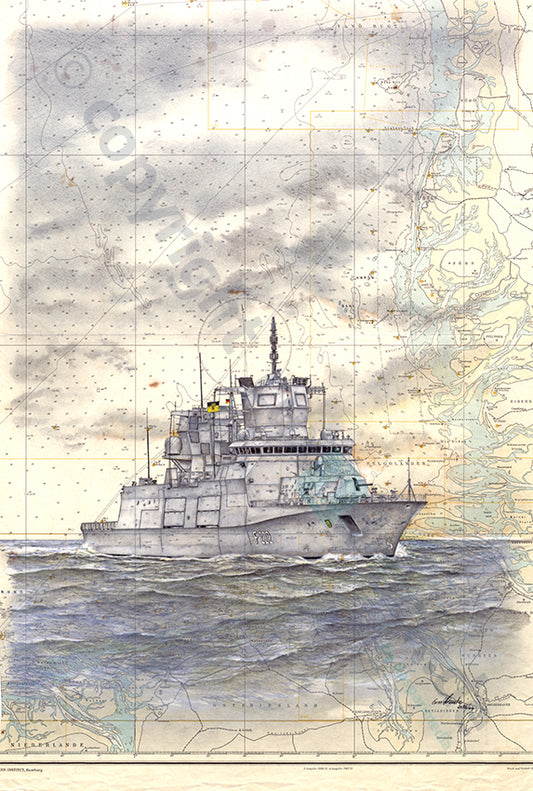 F222 Fregatte Baden-Württemberg – Kunstdruck von Gero Klemke