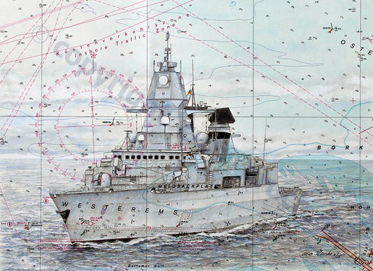 F221 Fregatte Hessen – Kunstdruck von Gero Klemke