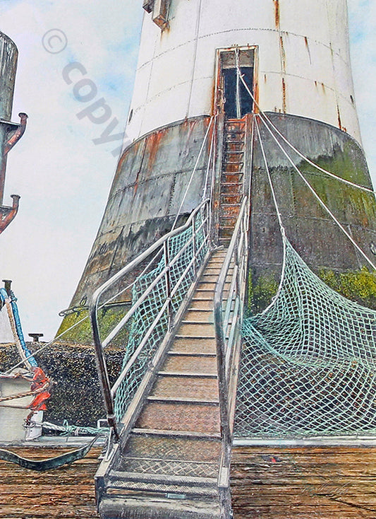 Leuchtturm Roter Sand Gangway – Kunstdruck von Gero Klemke