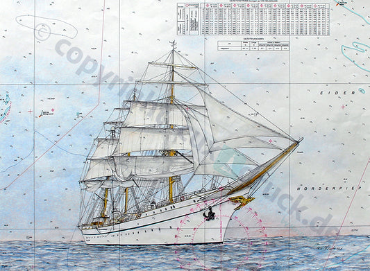 Gorch Fock Stb-Seite III – Kunstdruck von Gero Klemke