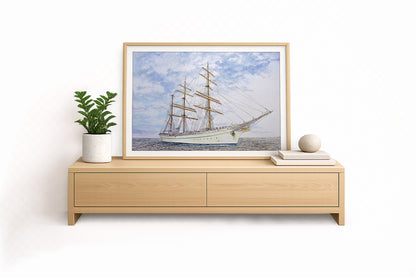 Gorch Fock Stb-Seite in ruhiger See VIII