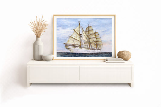 Gorch Fock Stb von achtern V – Kunstdruck von Gero Klemke