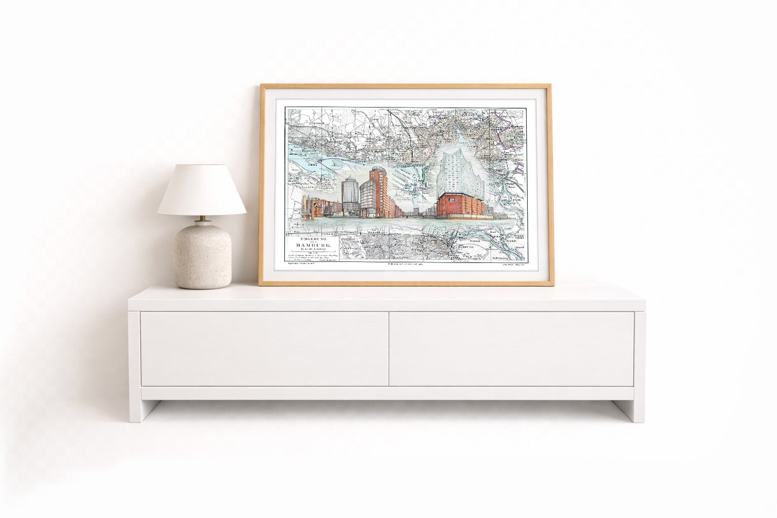 Hamburg Collage Elbphilharmonie auf Karte