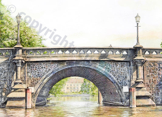 Feenteichbrücke Hamburg – Kunstdruck von Gero Klemke