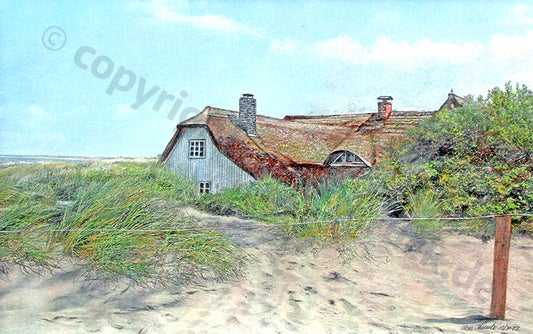 Haus auf dem Darß – Kunstdruck von Gero Klemke