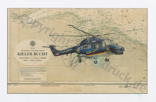 Lynx Marinehubschrauber – Kunstdruck von Gero Klemke