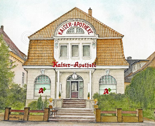 Kaiser Apotheke Cuxhaven – Kunstdruck von Gero Klemke