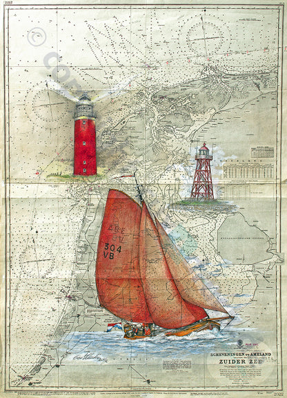 Holland Seekarte Collage