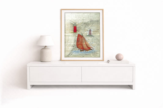 Holland Seekarte Collage – Kunstdruck von Gero Klemke