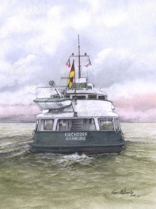 Kirchdorf Hamburg – Kunstdruck von Gero Klemke