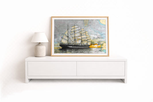Krusenstern Sonnenuntergang – Kunstdruck von Gero Klemke