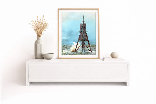 Kugelbake Cuxhaven (Hochwasser) – Kunstdruck von Gero Klemke