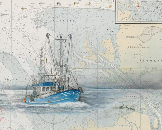 Kutter Cuxhaven – Kunstdruck von Gero Klemke