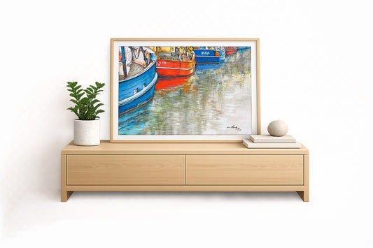 Kutterhafen Dorum II – Kunstdruck von Gero Klemke