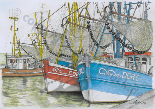 Kutterhafen Dorum – Kunstdruck von Gero Klemke