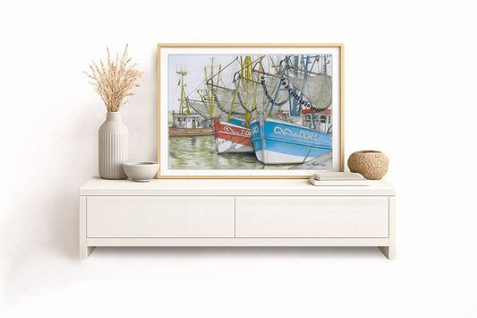Kutterhafen Dorum – Kunstdruck von Gero Klemke