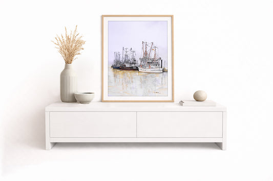 Kutterhafen Wremen – Kunstdruck von Gero Klemke
